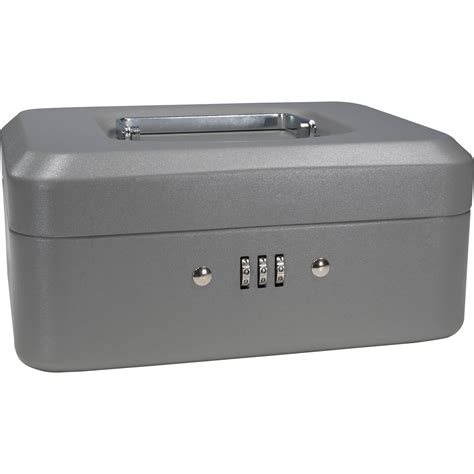 metal cash box with combination lock|cash lock box with key.